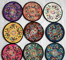 貴州苗族刺繡小杯墊 絲質(zhì)工藝品中的民族文化瑰寶